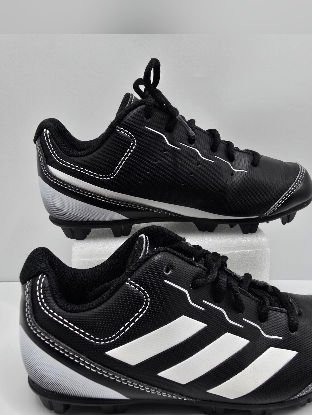 Adidas Kids Black And White Rundown Baseball Cleats Youth Size 12K